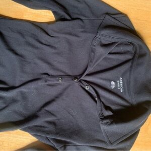 American Eagle Outfitters Collared, Long Sleeve Bodysuit